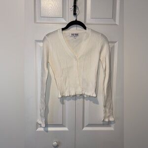 NWOT Tic Toc Off White Ribbed Cardigan